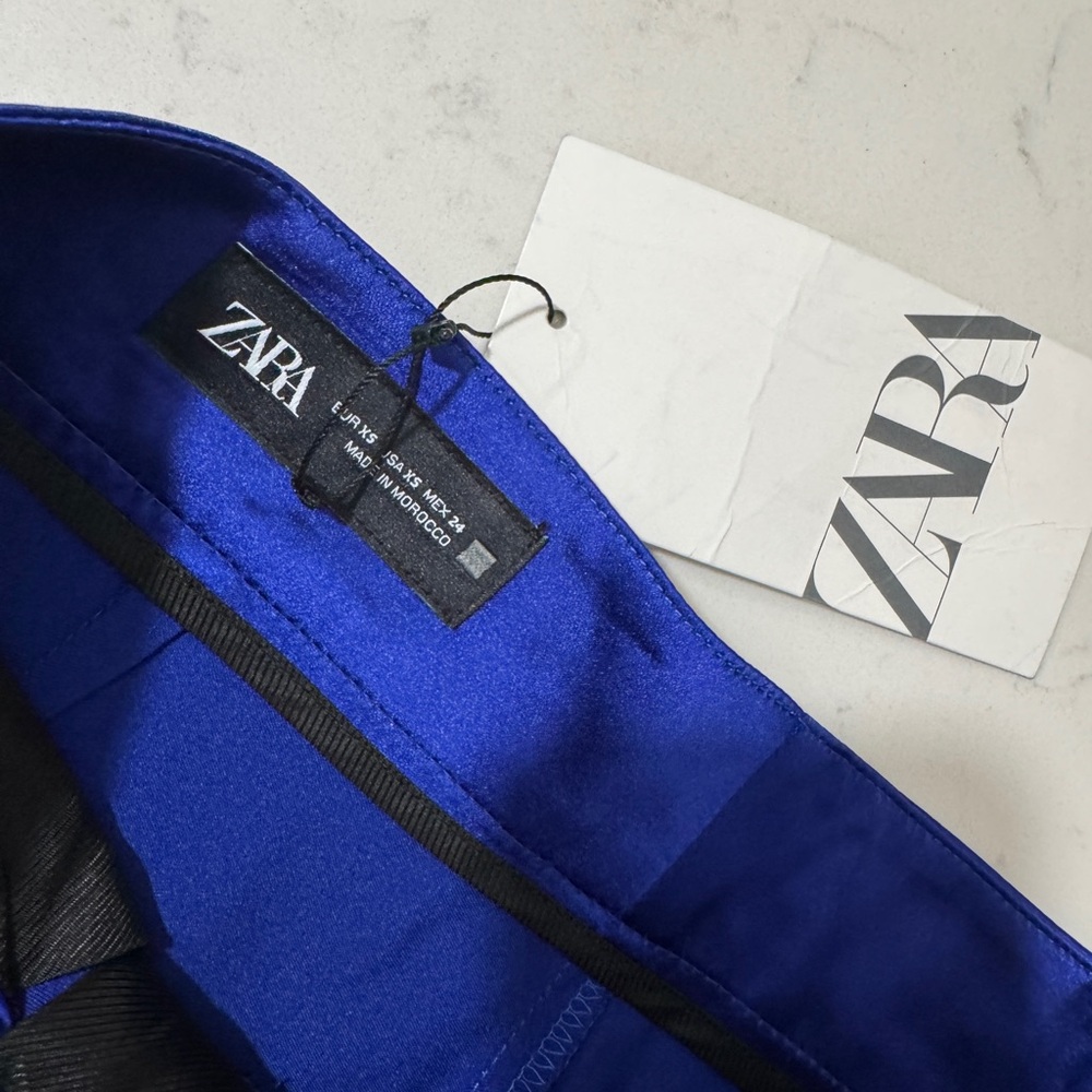 Zara Royal Blue Wide Leg Pants - Picture 8 of 14